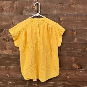 Target Universal Threads Yellow Cotton Short Sleeve Shirt Size Small